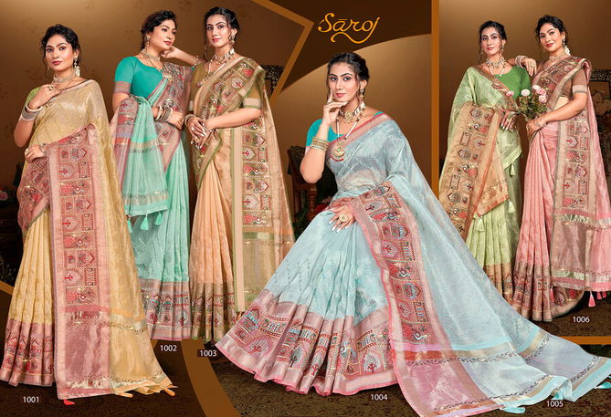 Amaira Silk Vol 1 By Saroj Swarovski And Embroidery Work Silk Saree Wholesale Online
